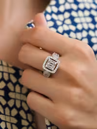 انگشتر امرالدکات جواهری نقره زنانه کد 10841