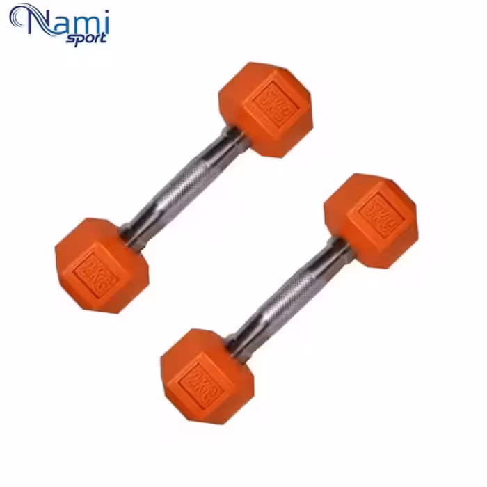 دمبل شش ضلعی رنگی 2 کیلویی dumbbell