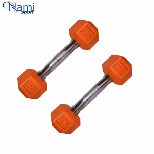 دمبل شش ضلعی رنگی 2 کیلویی dumbbell