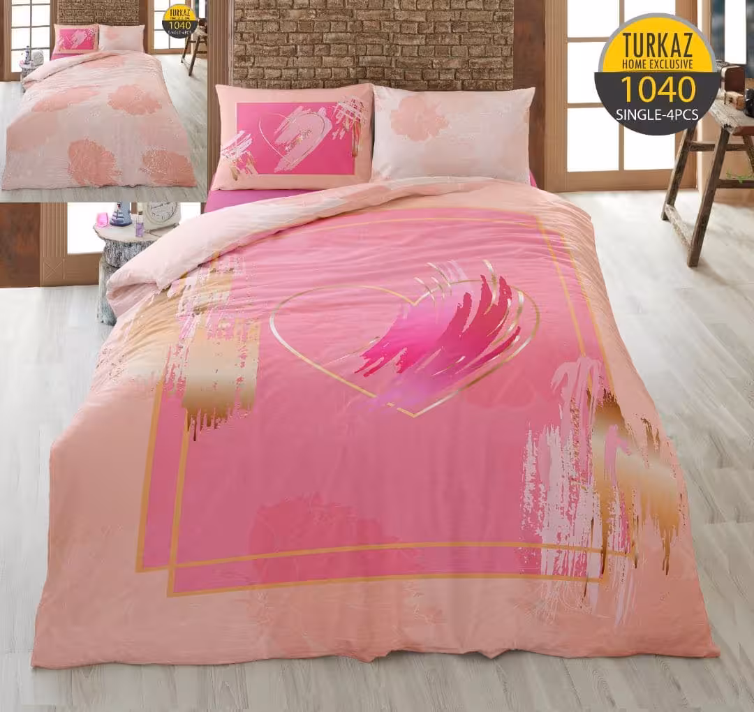 سرویس لحاف روتختی 1 نفره چاپی تنسل برند ترکاز(Turkaz) کد 1040