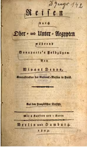 خرید و دانلود نسخه کامل کتاب Reisen durch Ober- und Unter-Ägypten während Bonapartes Feldzügen