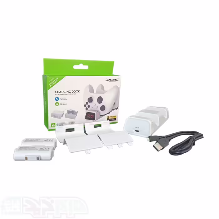 پایه شارژر با باتری دسته ایکس باکس مدل TYX-19006X رنگ سفید