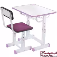 ست میز تحریر و صندلی مدل پیچی رنگ بنفش