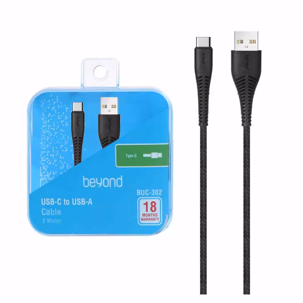 کابل تایپ سی فست شارژ برند Beyond مدل BUC-302-مشکی