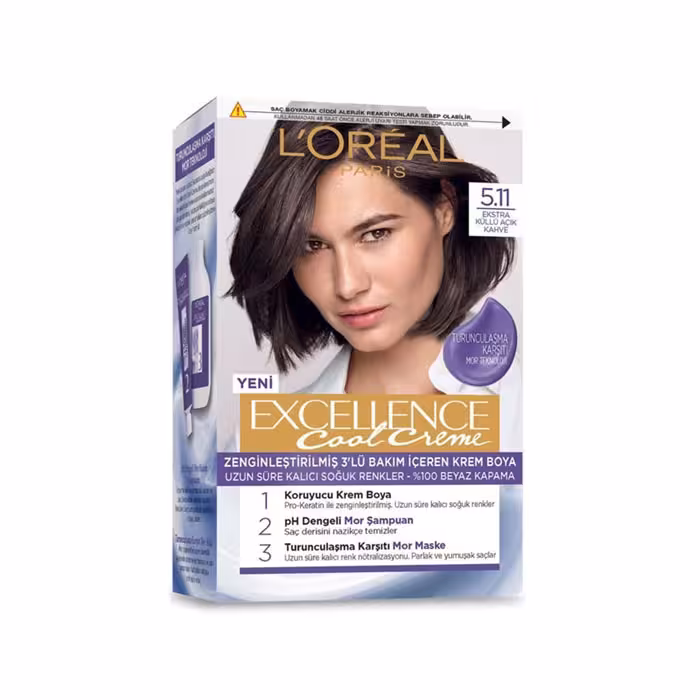 کیت رنگ مو لورال شماره 5.11 رنگ قهوه ای روشن