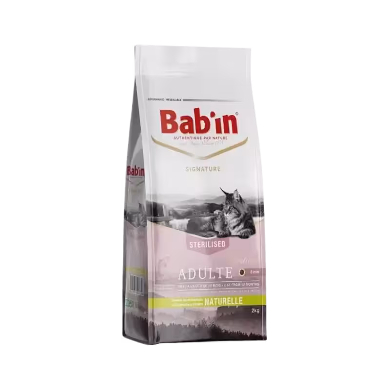غذای خشک گربه بالغ Salmon Sterilise ماهی برند Babin بابین 8 کیلویی
