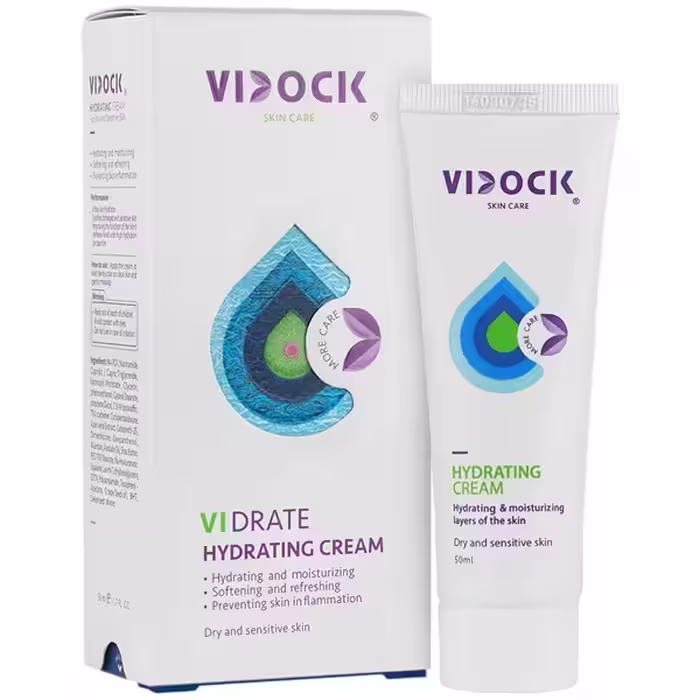 کرم آبرسان پوست خشک و حساس ویدوک 50 میلی لیتر | Vidock Vidrate Hydrating Cream for dry and sensetive skin 50 ml