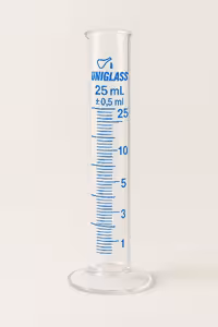 مزور شیشه ای 25 سی سی پایه گرد - یونی گلس