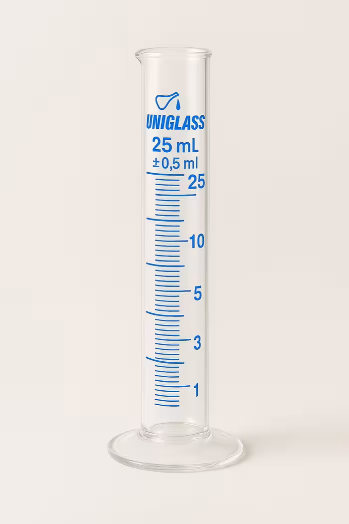 مزور شیشه ای 25 سی سی پایه گرد - یونی گلس