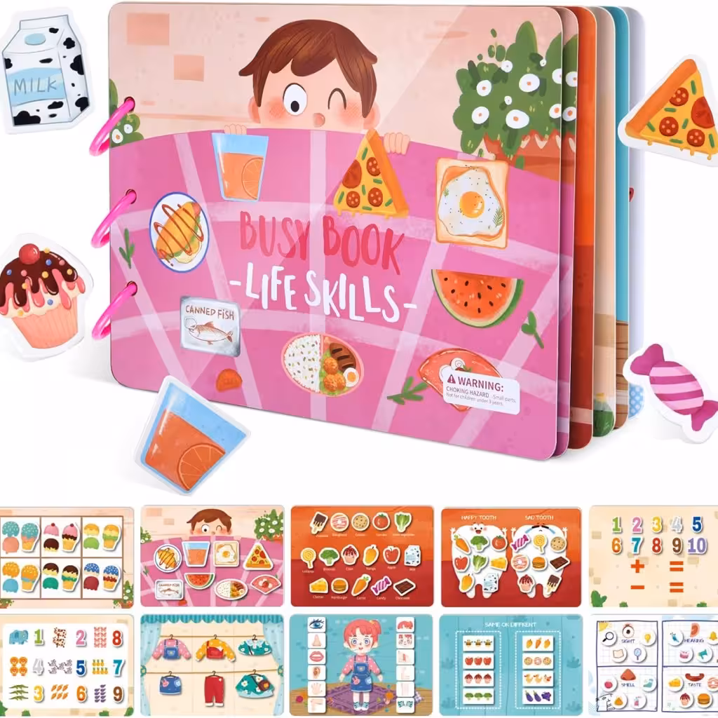 کتاب آموزشی مدل توانایی های  زندگی busy book 841 (جعبه صورتی)