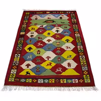 گلیم گبه ( عروسکی )  دستبافت یک و نیم متری