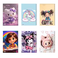 دفتر مشق 100 برگ آلبالو مدل فانتزی دخترانه بسته 6 عددی | چاوه