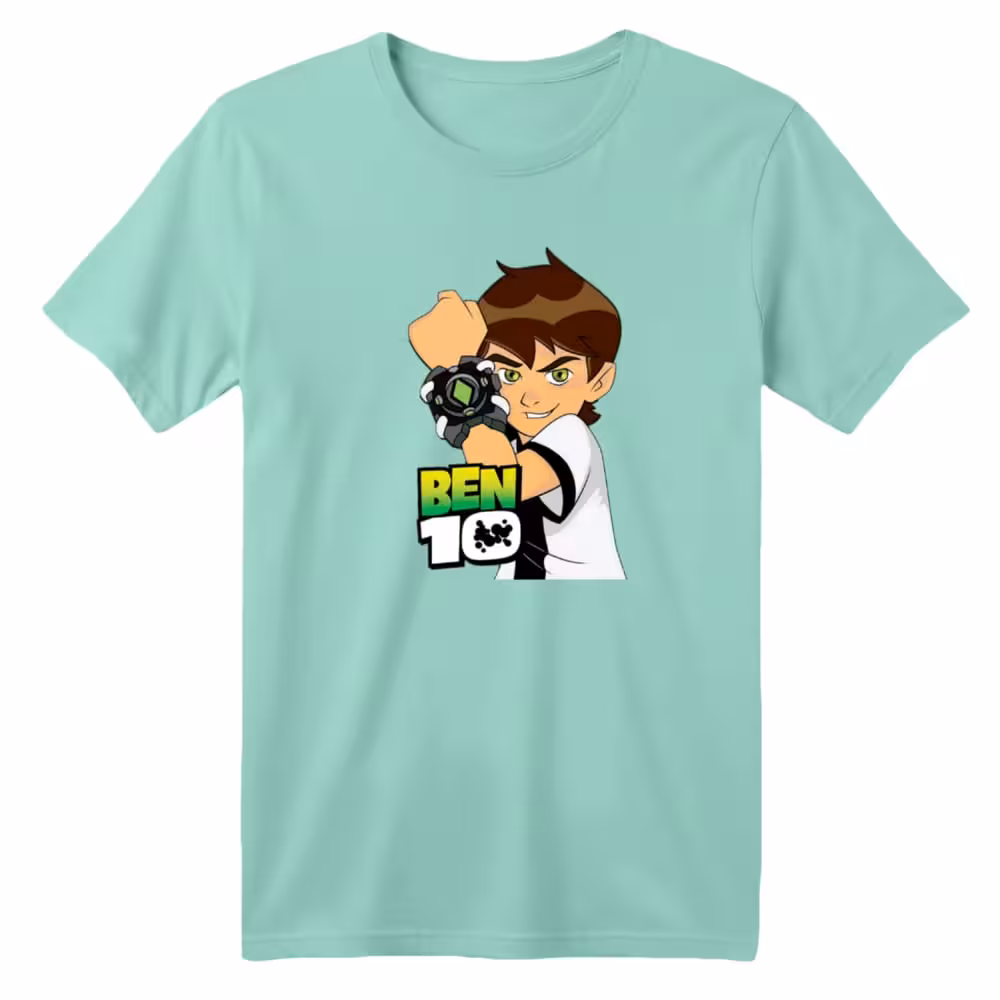 تی شرت آستین کوتاه بچگانه مدل بن تن کد 3 رنگ سبز روشن