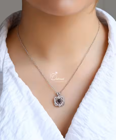 💍گردنبند جواهری دو قلب با آویز تلسکوپی(G_3013)