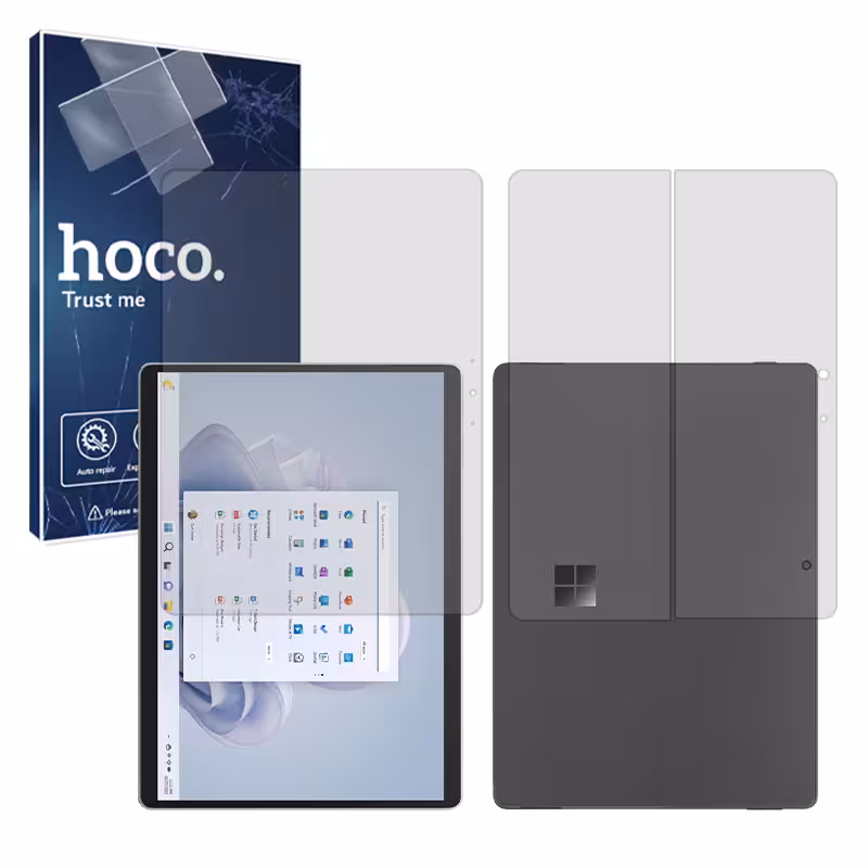 گلس صفحه نمایش و پشت تبلت مایکروسافت Surface Pro 9 مدل شفاف برند هوکو کد XLXL