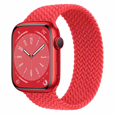 اپل واچ سری 8 آلومینیوم قرمز با بند بریدد سولوپ 45mm