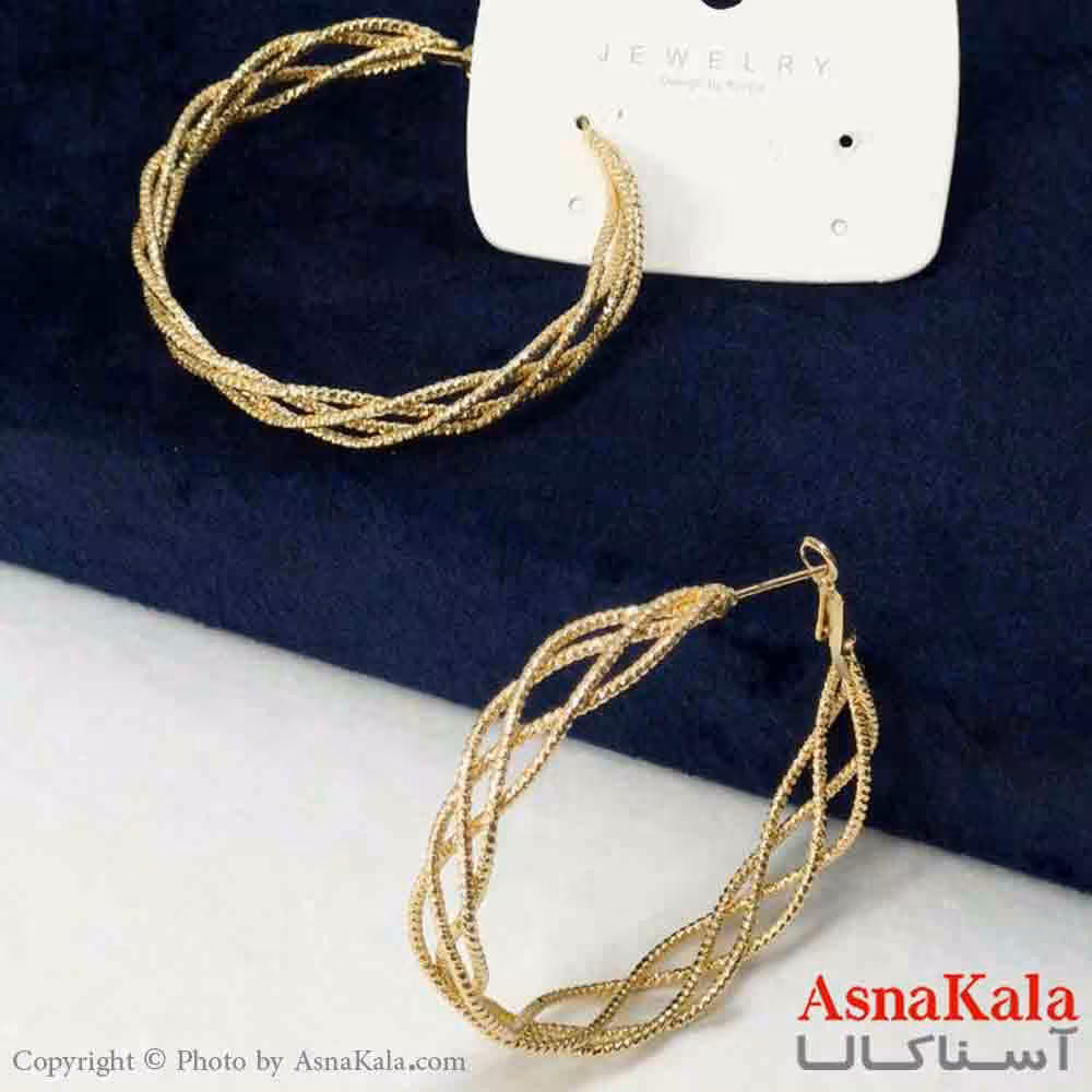 گوشواره استیل مینیمال زنانه مدل حلقه ای زنجیری کد GSH151104W