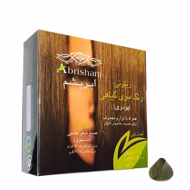 رنگ موی پودری گیاهی زیتونی ابریشم 130 گرمی