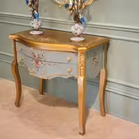 میز کنسول جدید آبی و طلایی برنزکوب