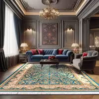فرش فرانسه طرح 2555019052 سبز 1200 شانه