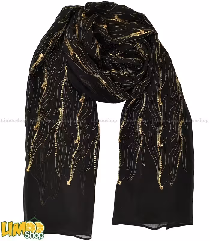 شال مشکی طلایی