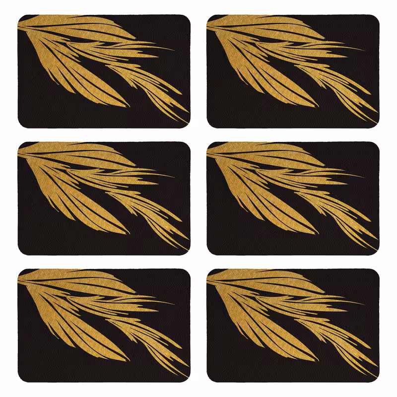 زیربشقابی طرح برگ کد 8939 بسته 6 عددی | کالا مکس