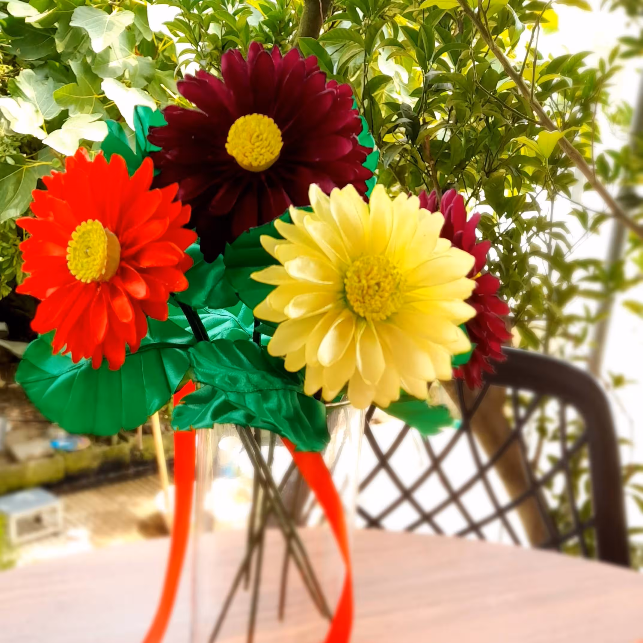 گل آهار روبانی دست ساز 6 عددی