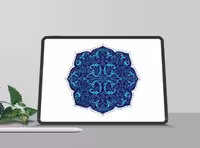 طرح نشان تذهیب آبی رنگ | گرافیک با طعم تربچه