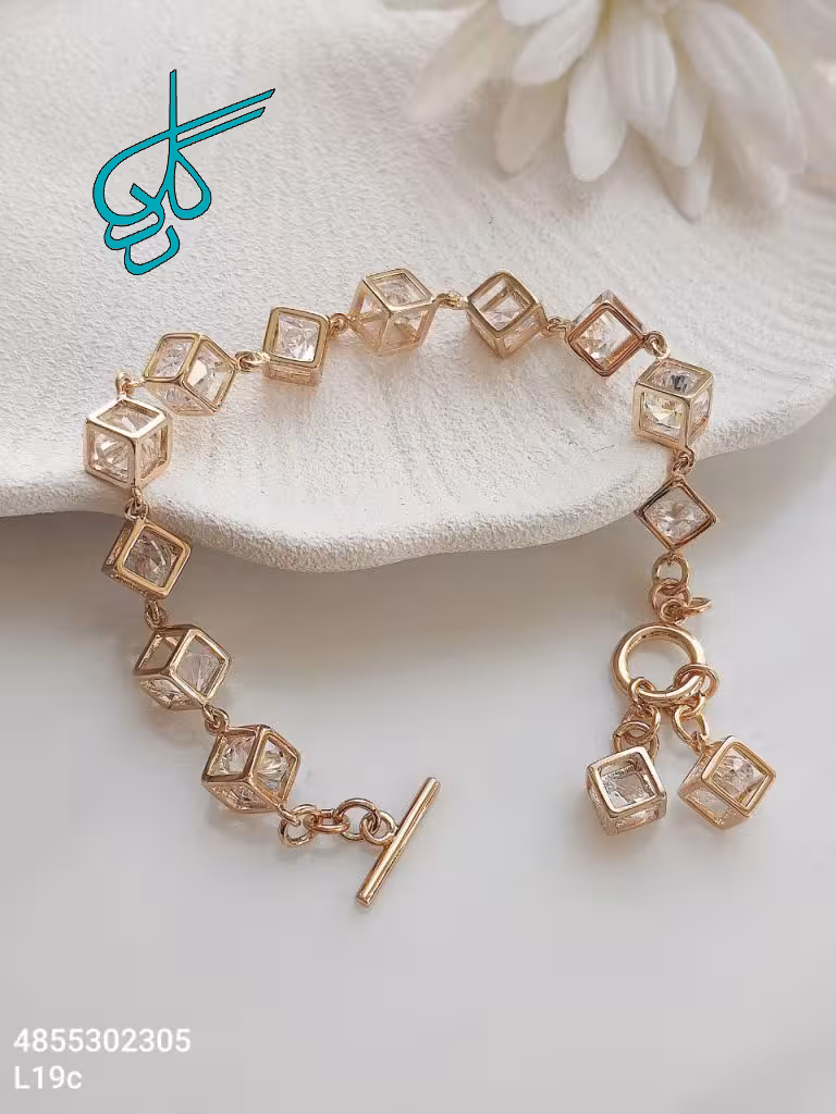 خرید دستبند زنانه طرح مکعب نگین دار مارک ژوپینگ کیفیت عالی رنگ ثابت کد 1216921 - ردگل