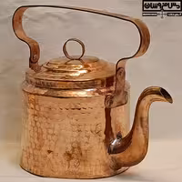 کتری مسی تمام دستساز زنجان دسته دار طرح قدیمی | 1/5 لیتر | مدل چوپانی