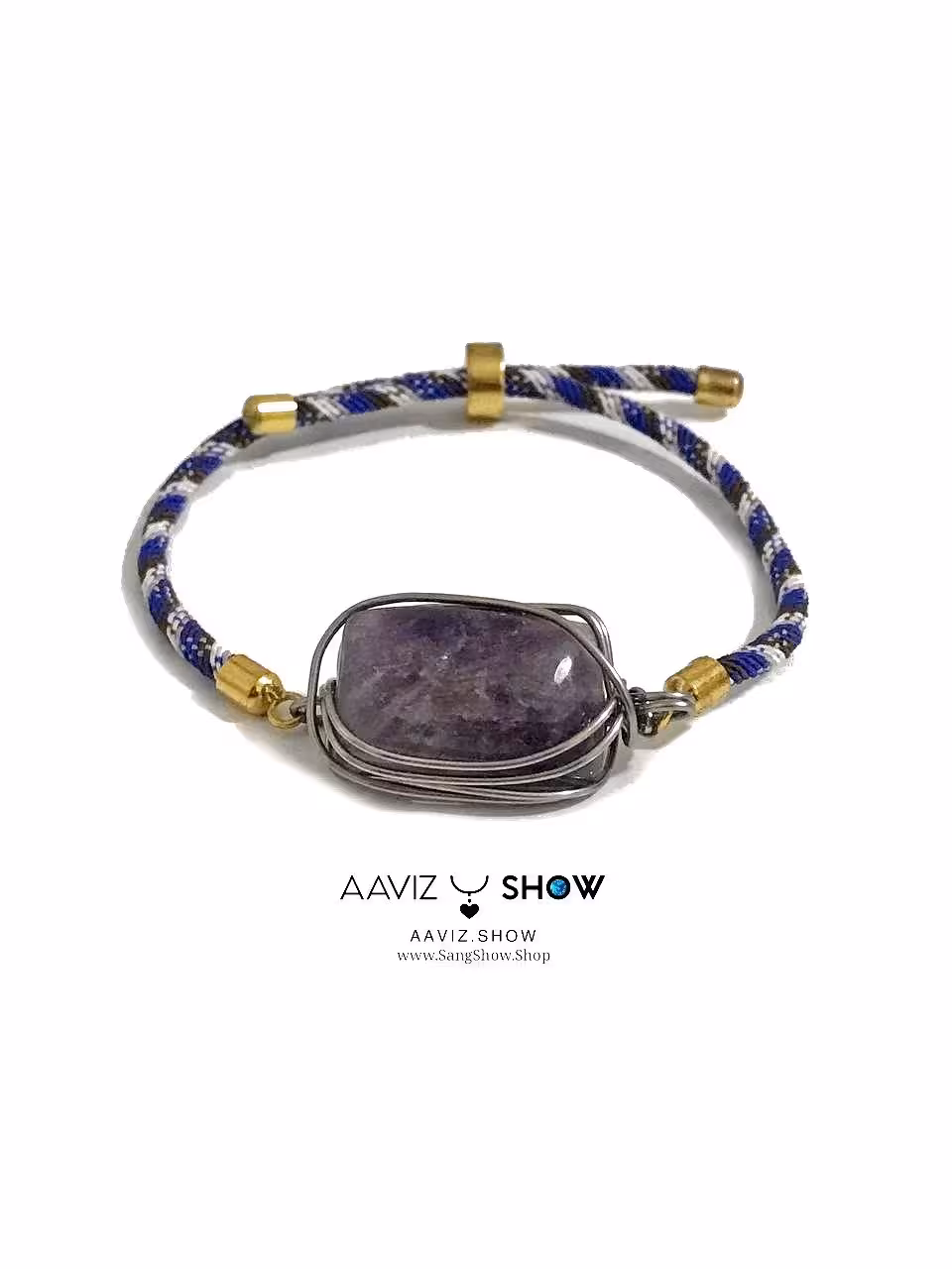 دستبند سنگ آمیتیست تامبل شده نمونه استثنایی و معدنی D120