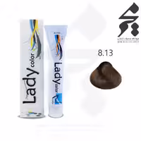 رنگ مو لیدی کالر Lady color شماره 8.13 حجم 100 میلی لیتر رنگ بلوند دودی طلایی روشن