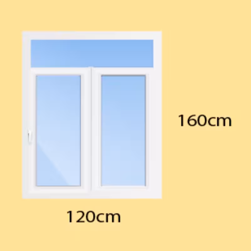 پنجره دوجداره upvc تک حالته با کتیبه با پروفیل هانیکامب (پس کرایه و هزینه ارسال