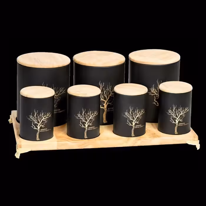 ست ادویه و حبوبات 8 پارچه آرتیستون بامبو مشکی