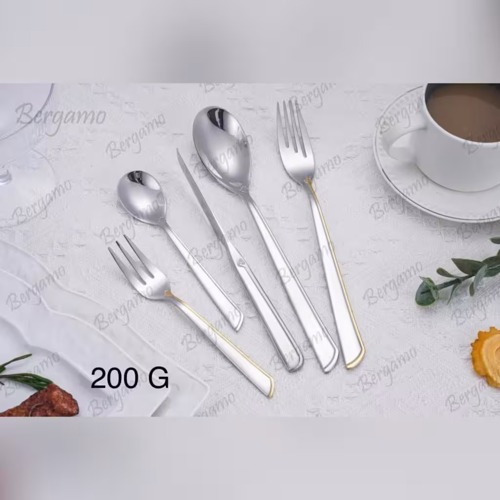 سرویس قاشق چنگال 160 پارچه برگامو مدل 200g