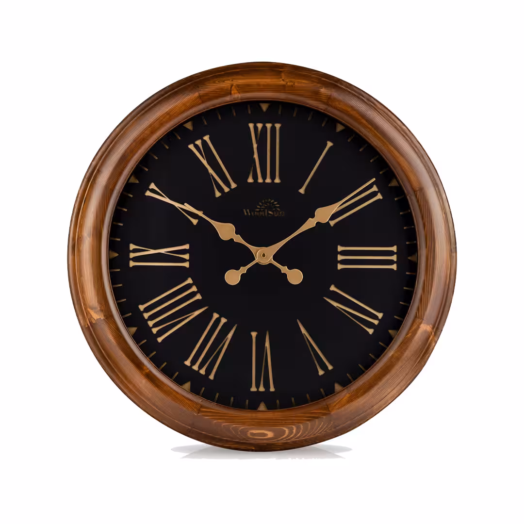 ساعت دیواری چوبی فیلادلفیا مشکی (80سانت) (ZA101014)