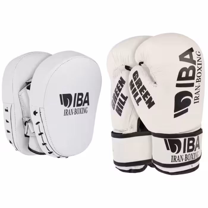 دستکش بوکس گرین هیل مدل آیبا به همراه میت رزمی بسته 3 عددی