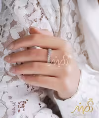 💍حلقه جواهری پرنس دو رج نقره عیار 925(R_1035)