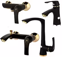 ست شیرآلات راسان مدل لوتوس مشکی