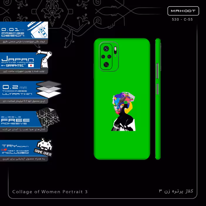 برچسب پوششی ماهوت مدل Collage of Women Portrait 3-FullSkin مناسب برای گوشی موبایل شیائومی Poco M5s