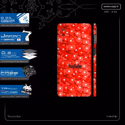 برچسب پوششی ماهوت مدل Youtube-FullSkin مناسب برای گوشی موبایل سامسونگ Galaxy M52 5G
