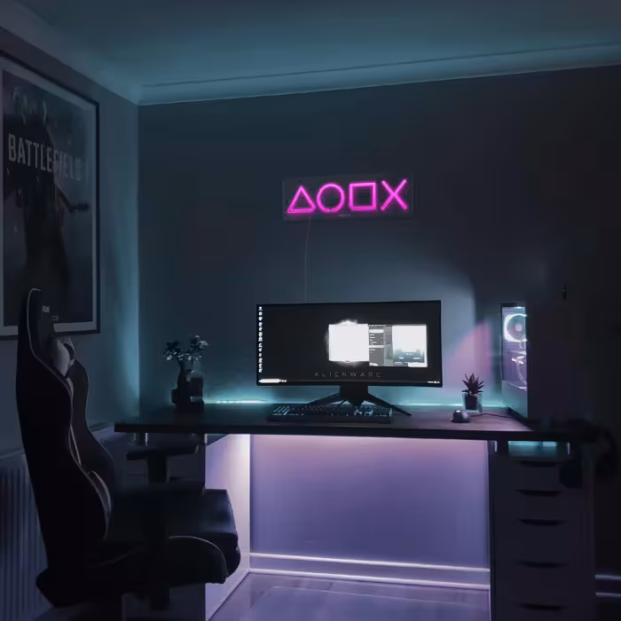 چراغ دیواری نئون دیزاین طرح Ps-Keys-GL_PN