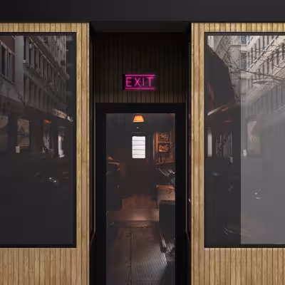 چراغ دیواری نئون دیزاین طرح Exit-BL_PN