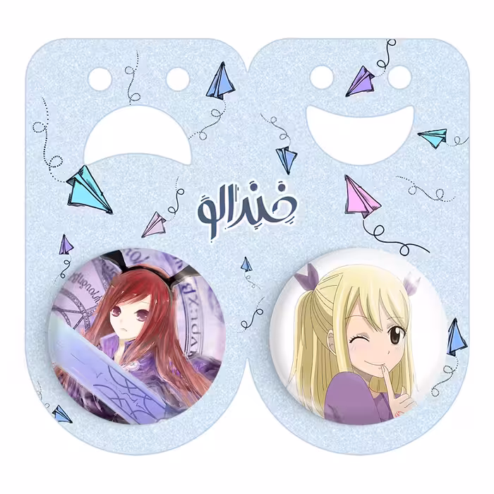 پیکسل خندالو مدل لوسی و ارزا انیمه فری تیل کد 1651816521 مجموعه 2 عددی