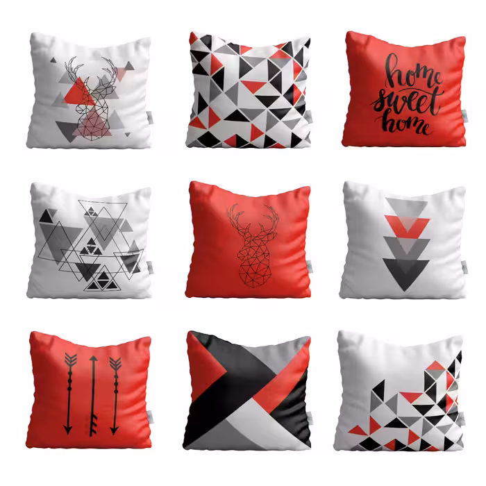 کاور کوسن شمسه نگار مدل کوسن طرح های رنگی کد RW-503 مجموعه 9 عددی