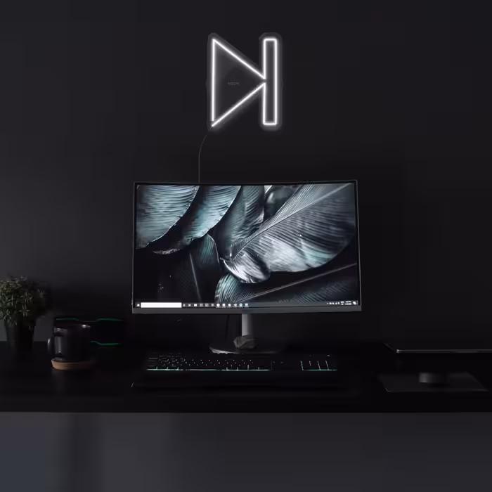 چراغ دیواری نئون دیزاین طرح Next_WHT