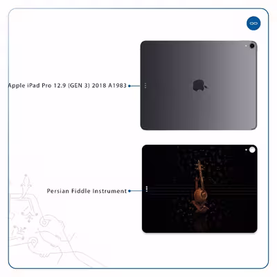 برچسب پوششی ماهوت مدل Persian Fiddle Instrument مناسب برای تبلت اپل iPad Pro 12.9 (GEN 3) 2018 A1983