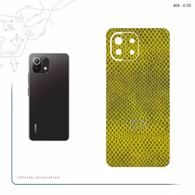 برچسب پوششی ماهوت مدل Yellow Snake Skin مناسب برای گوشی موبایل شیائومی MI 11 LITE