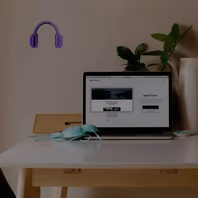 چراغ دیواری نئون دیزاین طرح Headphone-BL_PR