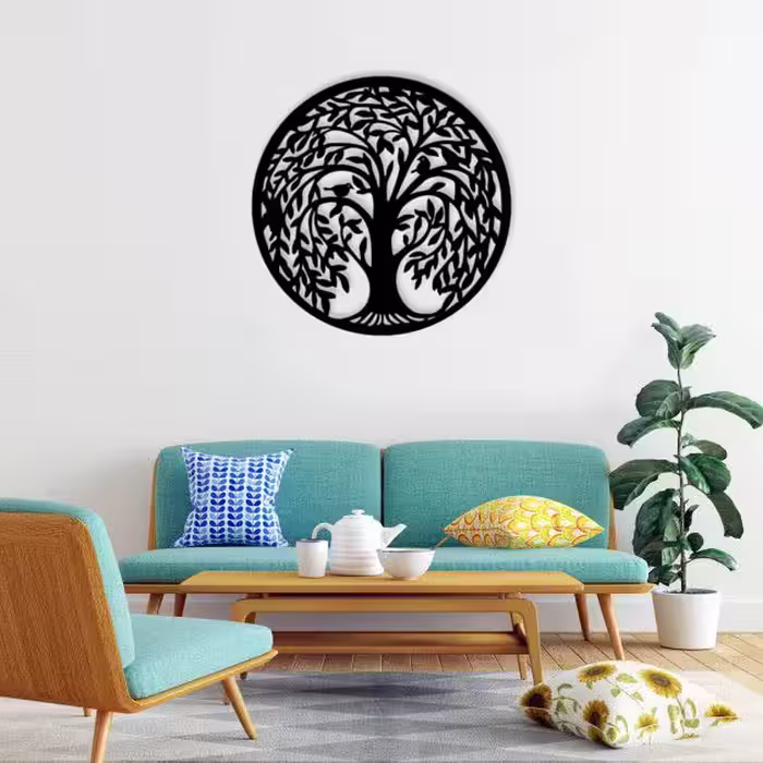 دیوارکوب ماهوت طرح درخت زندگی و پرنده 
